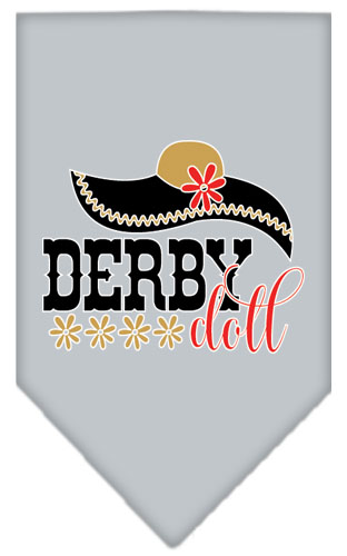 Derby Doll Screen Print Bandana Grey Large